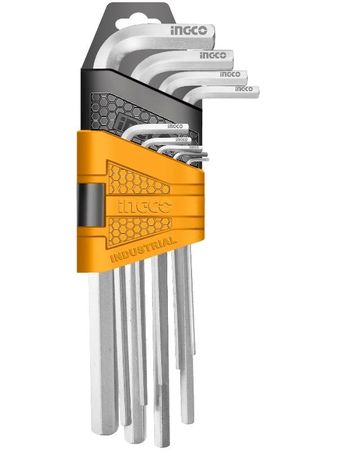 Set Llave Allen Brazo Extra Largo (9Pcs) Industrial Ingco ( HHK11092)