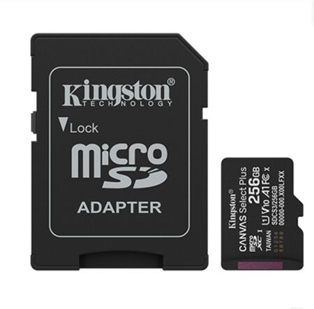 MicroSD KINGSTON 256 GB c|Adap Gen3 150MB|s Canvas Plus CL10