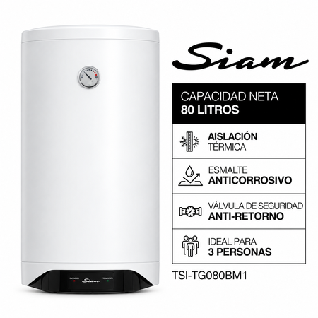 Termotanque Eléctrico Siam Tsi-tg080bm1 80L 