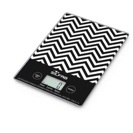 balanza digital cocina silfab chevron bc300v capacidad máxima 3 kg color negro y blanco