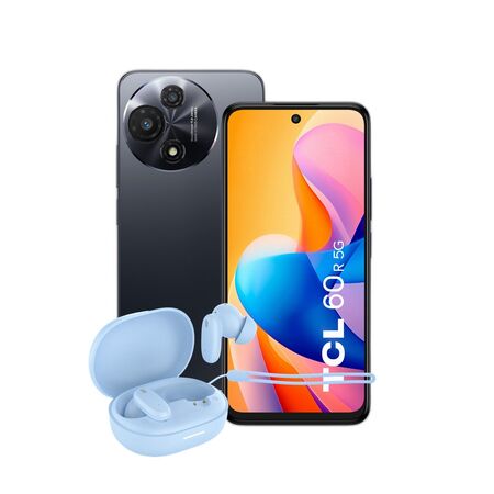Combo TCL 60R 5G 4+128GB Space Gray + Auricular Dekkin FlowBuds TWS Celeste