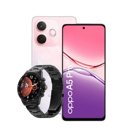 Combo Oppo A5 Pro 5G 8+256GB Pink + Smartwatch Dekkin 1.43" AMOLED