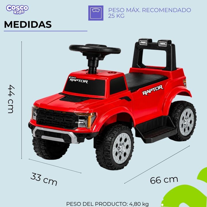 Ford Raptor a batería 6v Cosco Roja - Vista 17