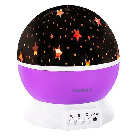 Velador Gadnic Star3 Proyector de Estrellas Led Giratorio 3 RGB  Luz Cálida 8 Modos
