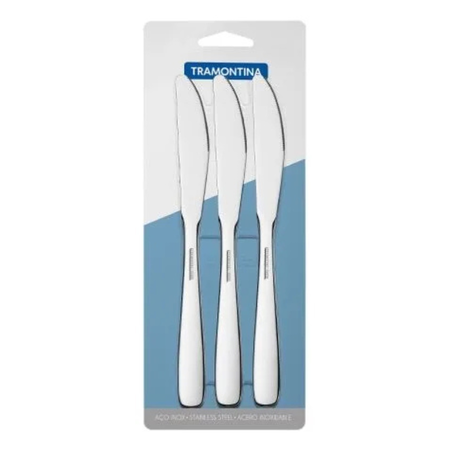 Set X3 Cuchillo Tramontina Amazonas Asado Churrasco Ac Inox Plateado