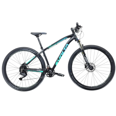 Bicicleta MTB Volta Razz R29 18V Shimano Cues Negro/Celeste Disco Hidr. Talle S