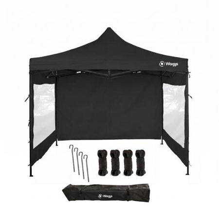 Gazebo Plegable 3x3mts Autoarmable Impermeable Cerrado Waggs Negro