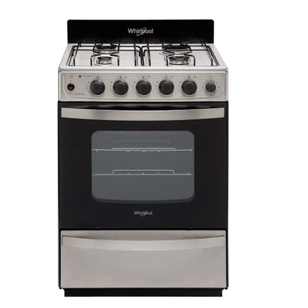 Cocina A Gas Whirlpool 56 CM Acero Inoxidable Multigas Wfx57dw