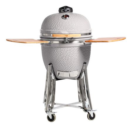 Parrilla Kamado Bbq Grill Kadu K21 Ahumador Ceramico Blanco