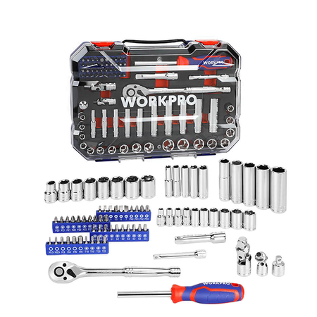 Set Bocallaves Workpro 75 Piezas Criquet 3/8 + Estuche