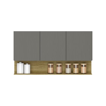 Alacena Cocina  Puertas  Estante cm Gris Organizador