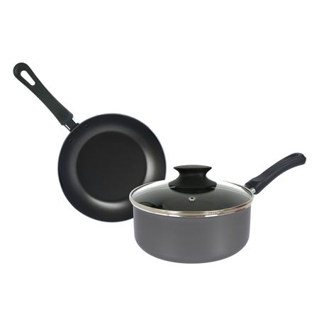 Bateria Cocina Antiadherente Aston Cacerola Olla Sarten Gris