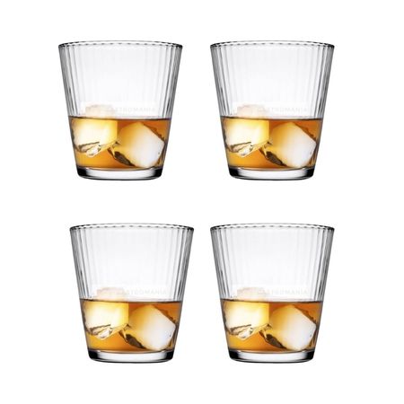 Set x 4 Vaso Vidrio Resistente Templado Tragos 390 cc Pasabahce Sunray