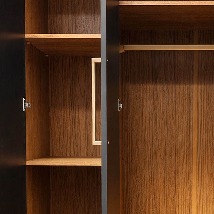 Placard Ropero Reforzado de 4 Puertas 2 Cajones Grafito Teca Maximo Fortaleza - Vista 10