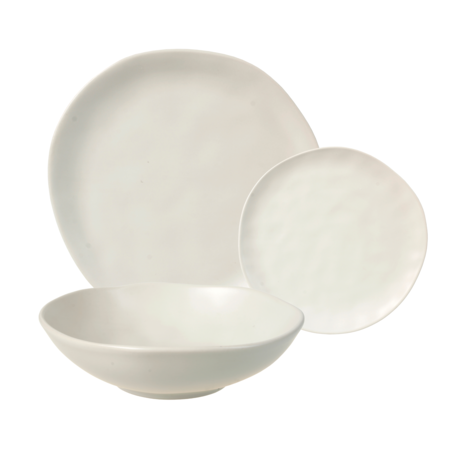 Set x 12 piezas Vajilla Playo Postre Hondo Ceramica Organic Aston