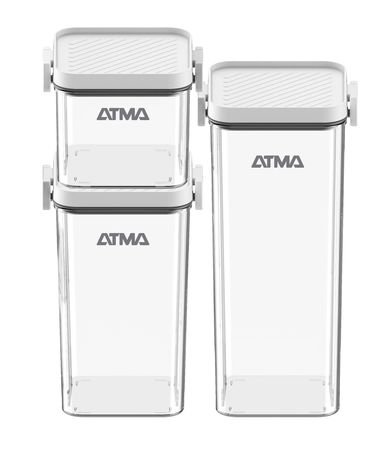 Set Frascos Hermeticos Atma Home 3 Unidades 600 a 1770 ml OASFH121-NS