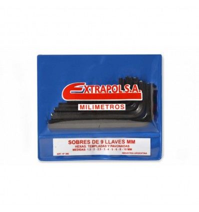 Juego de llaves allen hexagonales en mm Extrapol 380