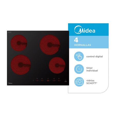 Anafe Eléctrico Empotrable Midea EH-D104BAR1 4H