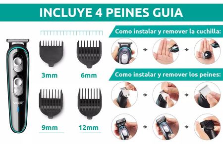 Maquina de cortar pelo patillera barba recargable