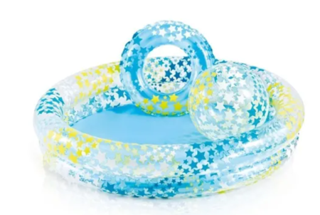 Kit Pileta 122x25cm Flotador Y Pelota 59460 Intex
