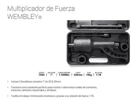 Reductor Multiplicador Wembley de Fuerza Camión 1 a 78