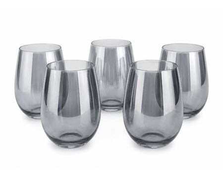 Set de 6 vasos de vidrio fume