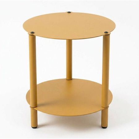 Mesita Auxiliar Iron 2 Pisos DS Home 43 x 36 cm Ocre
