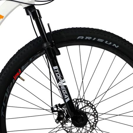 Bicicleta Mountain Bike Topmega Regal R29 Aluminio Gris/Rojo/Naranja Talle L