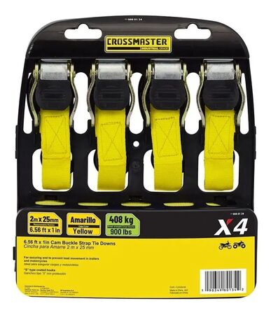 Cincha Amarre Crossmaster 408 Kg x4 Amarilla