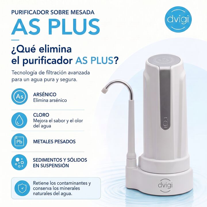 Combo Purificador de Agua Anti Arsénico DVIGI AS PLUS + 2 Filtros Adicionales - Vista 2
