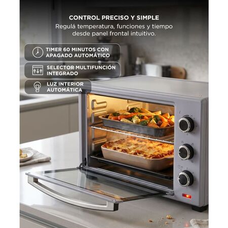 Horno Eléctrico CUK By Gadnic 38L 1600W Convección Con Asador Giratorio Rotiseria