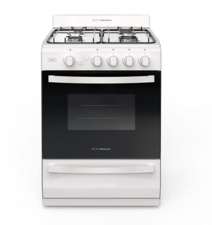 Cocina 57.5cm Multigas 4 Hornallas Luma Blanca Ormay