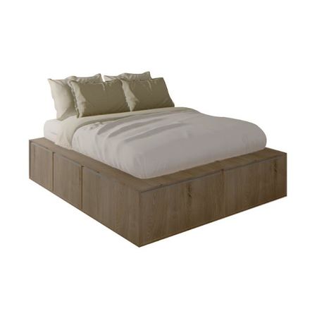 CAMA EMC CUBO PREMIUM QUEEN SIZE 200CM X 160CM, C/ 6 CAJONES Y 2 ZAPATEROS, BÁLTICO (CAMAPRO1.6BA)