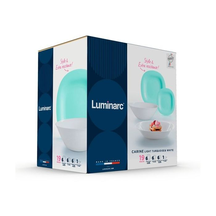 Set 19 Piezas Luminarc Carine Turquesa Blanco Ensaladera Turquesa/blanco - Vista 1