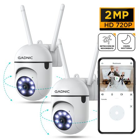 Kit x2 Cámara De seguridad Gadnic SX19 WiFi interior HD Con App y Visión Nocturna