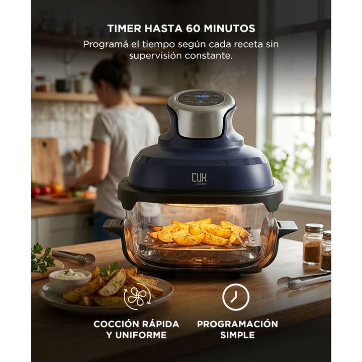 Freidora De Aire CUK By Gadnic Recipiente De Vidrio 4.2L Control Digital 1500W - Vista 5