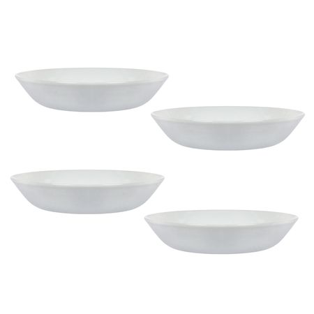 Set x 4 Plato Hondo Sopero Bowl Porcelana Blanca 22 Cm Importado