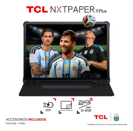 Tablet TCL NXTPAPER 11 Plus 256/8GB 11.5" Black + Pen + Flipcase