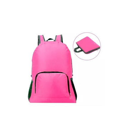 mochila plegable rosa