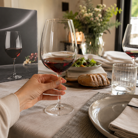 Set x 6 Copas Copon con pie Vino Tragos Cristal 440 ml Pasabahce Resistente Brillo Sidera