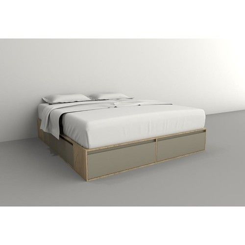 Box de Cama DS Home 2,00 m 4 Cajones 2 Puertas Olmo Gris 203x33x202 cm - Vista 2