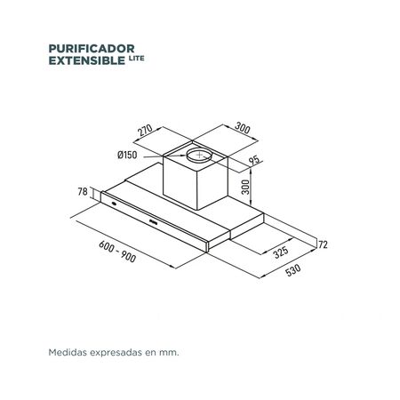 Campana de Cocina Tst Extensible Lite - 60cm - Purificador - Extractor