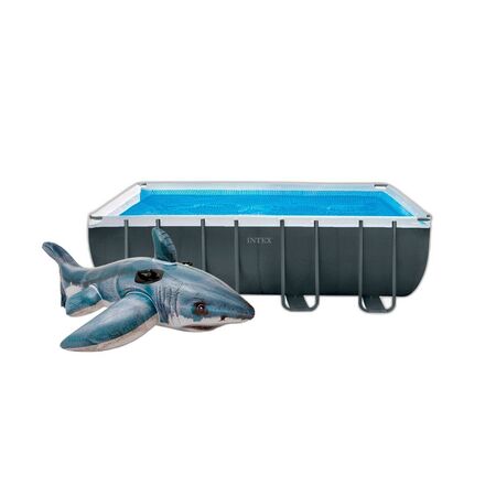 Combo Pileta Intex Estructural 549x274x132 + Flotador Tiburon Blanco