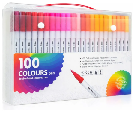 100 marcadores doble punta