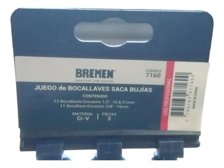 Tubo Saca Bujía Bremen 3 Unidades Comunes 14-16-21mm