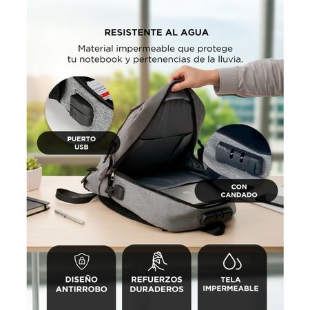 Mochila Porta Notebook South Port Antirrobo USB