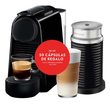 Cafetera Nespresso Essenza Mini Negra + Aeroccino A3KD30-AR-BKNE2-EI
