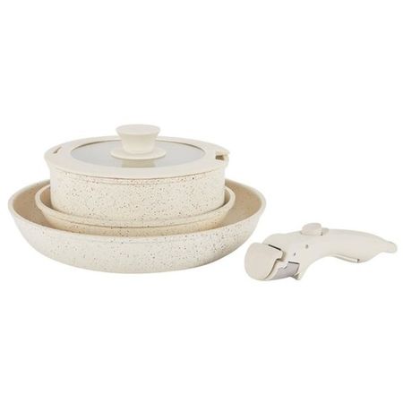 Batería de Cocina 5 en 1 Antiadherente Granito Carol Beige