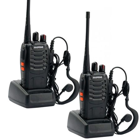 Handy Baofeng BF-999S Kit x2 5w 16CH UHF Hasta 10km + 4 Baterías y 2 Manos Libres