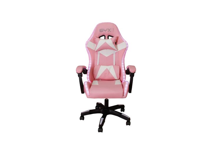 Silla Gamer Syx GCS02 Rosa con Blanco - Vista 3